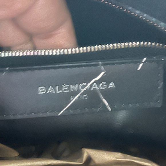 BALENCIAGA Le Dix Cabas black marble print top handle structured tote bag - Picture 3 of 8